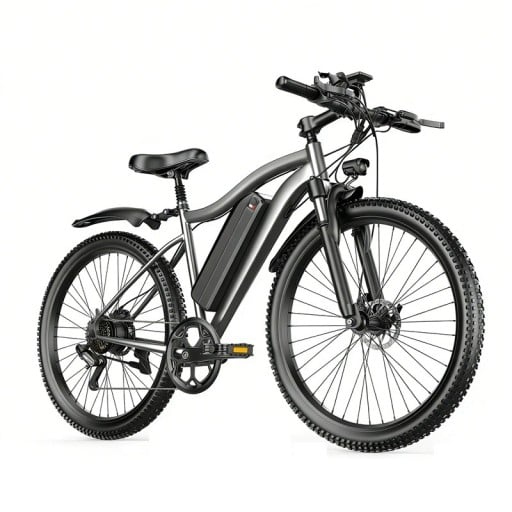Elektrické kolo 250 W Rychlost 25 km/h Odnímatelná baterie 48 V 13 Ah Pneumatiky 26 palců Kotoučové brzdy 7 rychlostí Shimano Šedé Terén