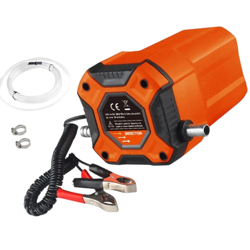 Elektrické olejové sací čerpadlo 12 V 60 W Odsávač motorového oleje i nafty s hadicemi a svorkami Oranžové Pro auto motocykl a loď