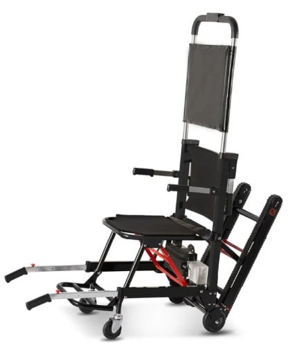 Elektrický schodolez pro invalidní vozík Pásový pohon pro jízdu po schodech Nosnost 160 kg Hliníková slitina Baterie 24 V Přeprava osob