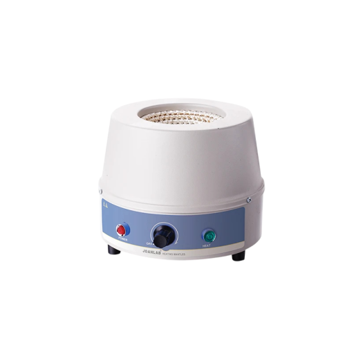 Elektrický topný plášť JOANLAB HM-500ML Objem 500 ml Regulace teploty do 380 °C Kontrolky napájení i ohřevu Bílo-modrý Do laboratoře
