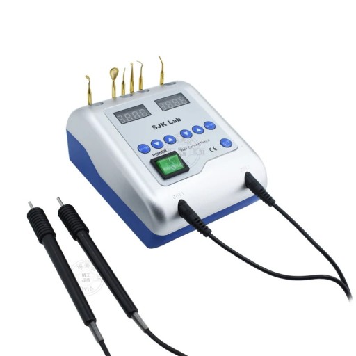 Elektrický voskovací nůž pro zubní laboratoře s 6 vyměnitelnými hroty a 2 pery pro řezbářství a modelování vosku EU zástrčka 220V