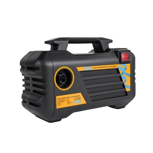 Elektrický vysokotlaký čistič 3000 W tlak 7-12 MPa průtok 390 l/h 34 x 25 x 14 cm ABS a kov černá přenosná myčka na auto zahradu i podlahy