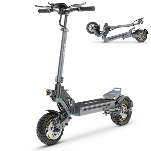 Elektrikus roller iE-S1, motor 800W, akkumulátor 48V 15Ah, 10 hüvelykes terepkerekek, hatótávolság 30–40 km, teherbírás 120 kg, összecsukható, szürke