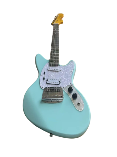 Elektrische Gitaar Muskrat Offset Retro Vorm 6 Snaren 22 Fretten Linde Body Palissander Toets HSS Microfoons Chroom Hardware Muntkleur