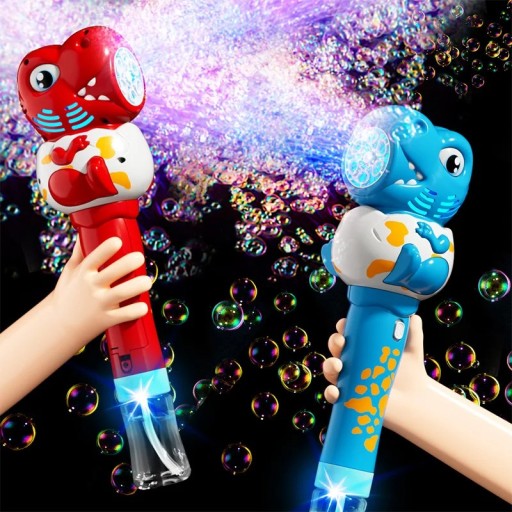 Elektrische Kinderpistole für Seifenblasen in Dinosaurierform mit mehreren Läufen Automatische Blasenproduktion