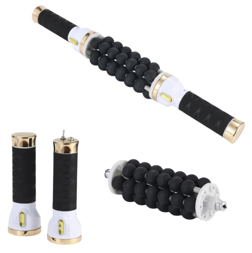 Elektrische massageroller 39 ballen 55 × 7,2 cm vibrerend 40–320 Hz dubbele handgreep lichaamsmassage lymfedrainage