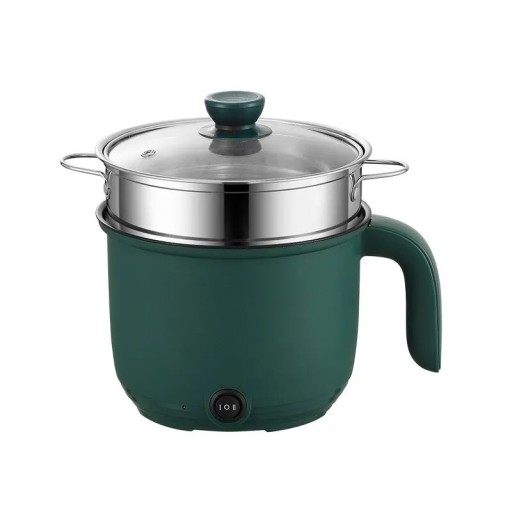 Elektrische mini-kookpan 1,5L Multifunctionele rijstkoker Antiaanbaklaag Klein keukenapparaat Veilig materiaal 13 x 17,5 cm