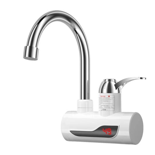Elektrischer Mixer für heißes und kaltes Wasser 3000W sofortige Erwärmung drehbar 360° mit digitalem Display Küchen- und Badezimmerbedarf EU-Stecker