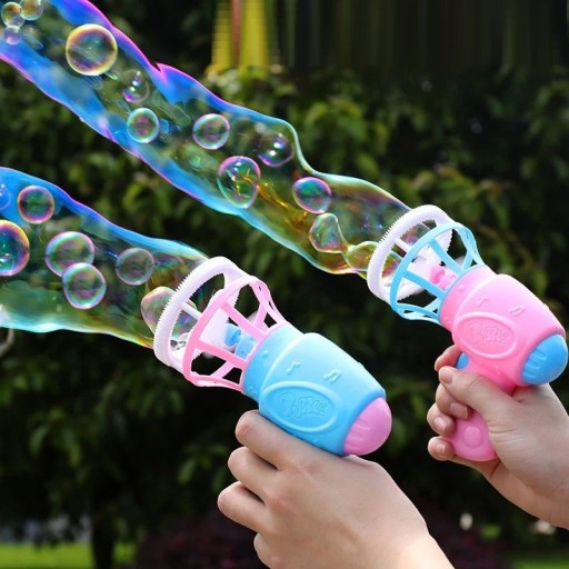 Elektrisk bubbelmaskin i form av en enhörning med behållare för bubblor för barn tre färgvarianter lila rosa blå
