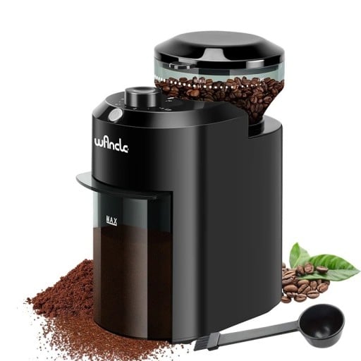 Elektrisk kaffemølle med 28 trin til malning 500 ml 220 V sort automatisk dosering til espresso fransk presse