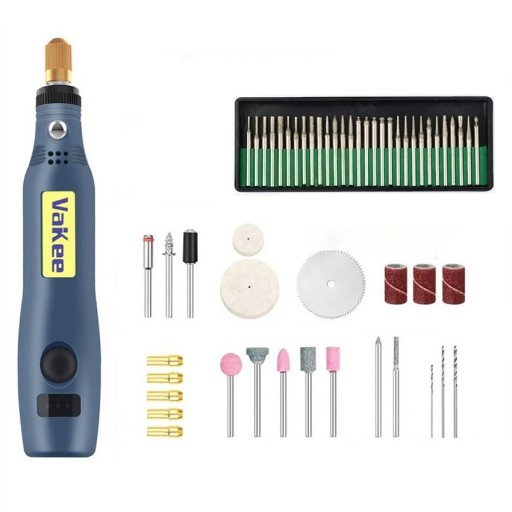 Elektrisk mini-sliber med 54 dele tilbehør Batteridrevet mini-boremaskine 3,7 V 15 x 2,9 x 2 cm Mikrosliber Graveringspen