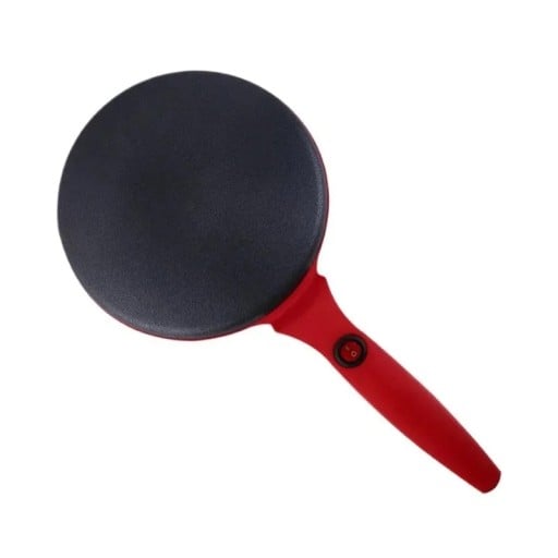 Elektrisk pannkakspanna snabb uppvärmning 20 cm non-stick yta 220 V röd-svart för hemmagjord pannkakor