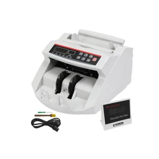 Elektrisk sedelräknare med UV, MG, IR, förfalskningsdetektering, LED-display, räkning, tillägg, doseringslarmfunktion, 130+ sedlar