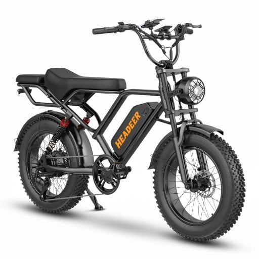 Elektrokolo HEADEER BK20 Fat bike Motor 250 W Baterie 48 V 20 Ah Až 50 km/h Pneumatiky 20 x 4 palce Kotúčové brzdy LCD displej Čierne
