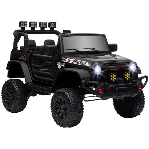 Elektromobil dla dzieci od 3 lat terenowy jeep 4x4, 12V z pilotem, rampa LED, klakson, muzyka, 100x63x65 cm, plastik PP i stal
