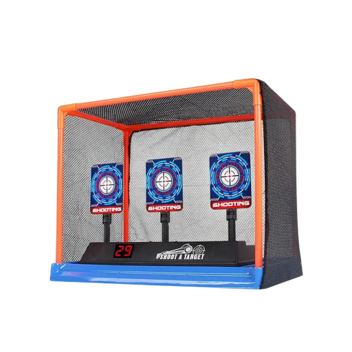 Elektronický automatický terč se 3 terči pro Nerf zbraně a jiné typy zbraní 32 x 21 x 26 cm Krabicový střelecký terč se světelnými efekty a počítáním
