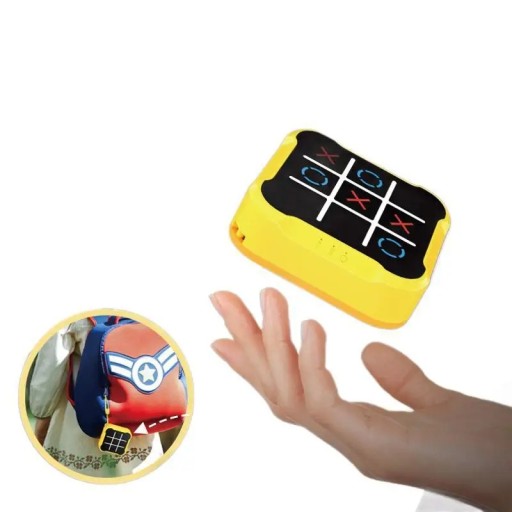 Elektronisk tic-tac-toe-legetøj 9 x 9 x 2,8 cm Interaktivt puslespil til børn og voksne Rejseunderholdning LED-display Lydeffekter