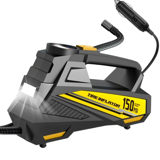 Elektryczna pompka do opon 12 V 150 PSI przenośna sprężarka z manometrem do samochodu, motocykla, roweru, długi przewód zasilający