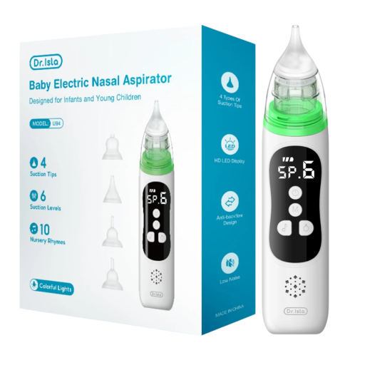 Elektryczny aspirator do nosa dla dzieci z muzyką 6 trybów ssania 4 silikonowe nakładki Zasilanie USB Mocne i delikatne ssanie 0,65 kPa