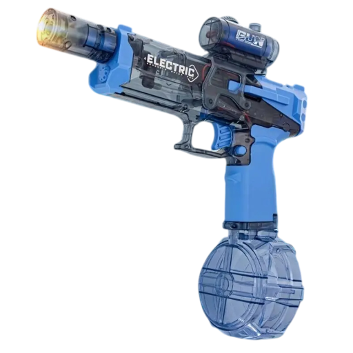 Elektryczny pistolet na wodę dla dzieci z czujnikiem światła, celownikiem, magazynkiem bębnowym, akumulatorem ładowanym przez USB, letnią zabawką wodną