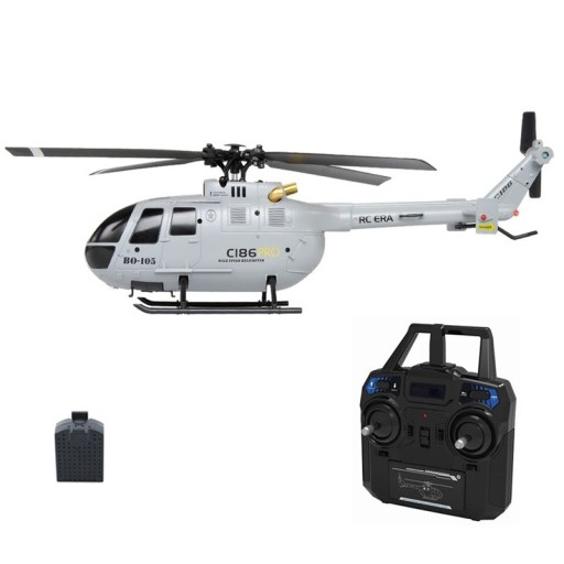 Elicottero RC C186 Pro B105 2.4G 4canali RTF Senza ali Giroscopio 6 assi Barometro Autonomia 15 min Raggio 100 m Ricarica USB Volo stabile