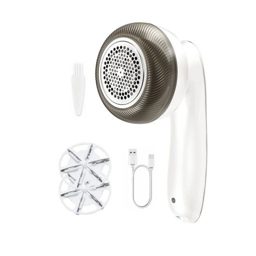 Éliminateur électrique de peluches pour vêtements avec lames en acier inoxydable et chargement USB pour un retrait rapide des fibres des vêtements