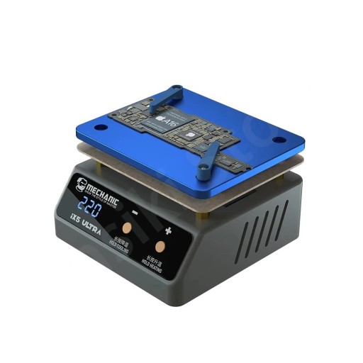 Előmelegítő platforma 100 x 80 x 68 mm MECHANIC iX5 Ultra 220 V 20–260 °C Alumínium fűtőlap Alaplapok javítása