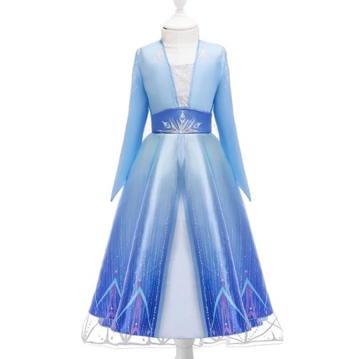 Elsa a Frozen Costume Girls jelmez Cosplay-ből Elsa a Frozen Carnival jelmezből Halloween maszk lány ruha Elsa a Frozen V283-ból