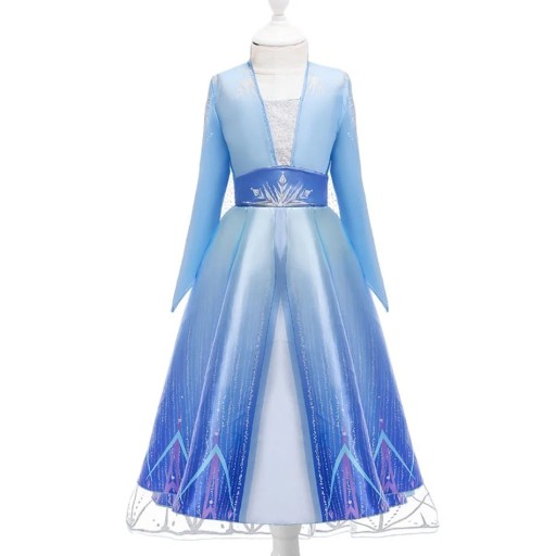 Elsa Frozen -asu Tyttöjen asu Cosplay Elsa Frozen -karnevaaliasu Halloween-naamio Tyttöjen mekko Elsa Frozenista V283