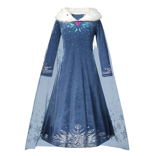 Elsa Frozenista -asu tytöille - cosplay-asu Elsa Frozen -karnevaaliasu Halloween-asu tyttöjen talvimekko Elsa Frozenista
