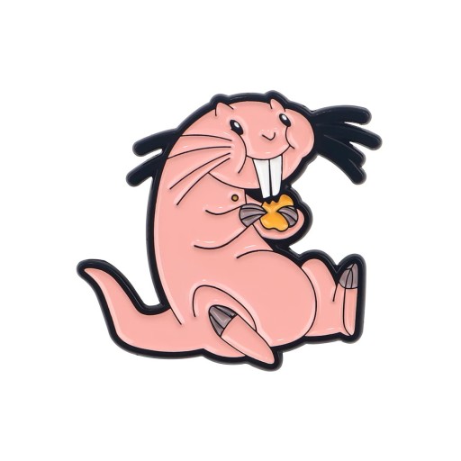 Emaille Brosche rosa Tier gezeichnetes Motiv 3,4 × 3,3 cm Anstecknadel modisches Accessoire für Rucksack Kleidung originelles Geschenk