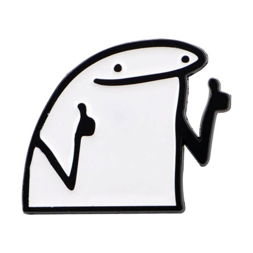 Emaille Pin Figur Figur mit Daumen hoch Einfacher Stil 3 × 3,5 cm Metall Weiß Schwarz Abzeichen für Rucksack Revers Kleidung Zubehör