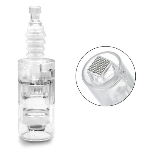 Embouts à aiguilles pour dermapen dans un étui de protection 10 pcs Têtes carrées nano à aiguilles interchangeables pour stylo de micro-aiguilletage