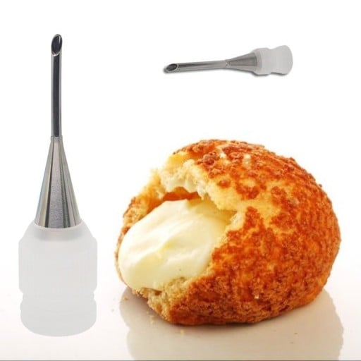 Embouts de remplissage pour beignets et tubes 2 pcs Embouts de pâtisserie en acier inoxydable avec pointe fine pour le remplissage de pâtisseries