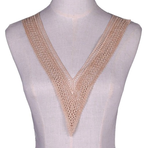 Embroidered Lace for V Neck 24 x 35 cm Polyester Decorative Lace Application for Sewing Decoration of Dresses Blouses Garments Textile Decoration