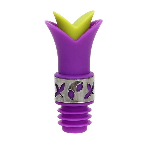 Embudo para botellas con tapón en forma de flor