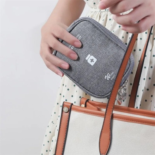 Empty Travel Mini First Aid Kit 11x14 cm Small Medical Pouch First Aid for Travel Medicine Organiser for Backpack or Handbag