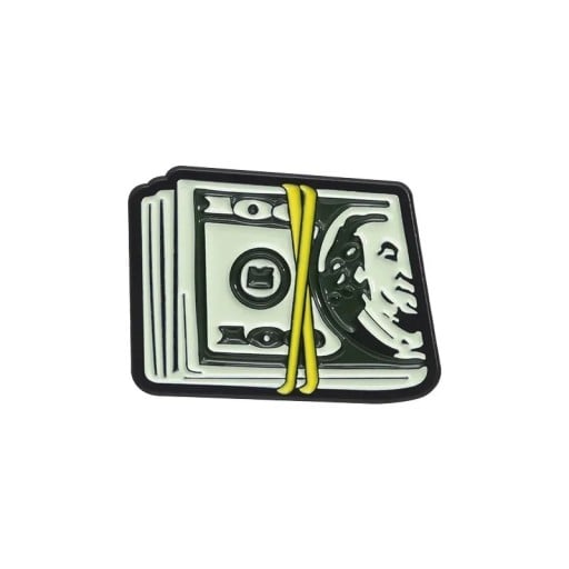 Enamelled Pin Bundle of Banknotes Money Motif Metal Brooch Green Black White Badge for Clothing Lapel Backpack Accessory