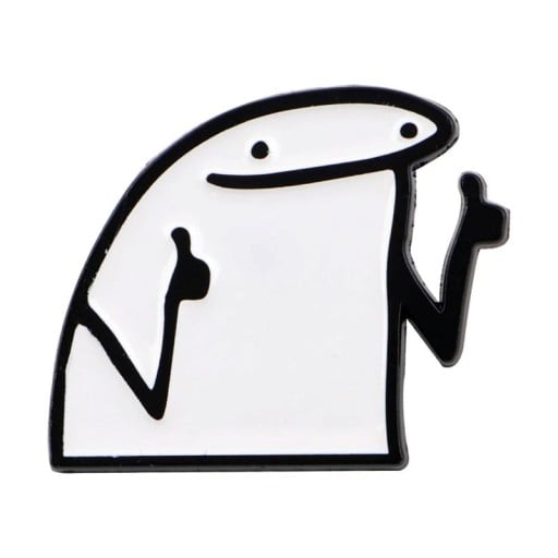 Enamelled Pin Figure Thumbs Up Simple Style 3 × 3.5 cm Metal White Black Badge for Backpack Lapel Clothing Accessory