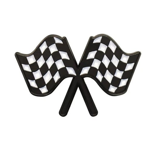 Enamelled Pin Racing Checkered Flag 1.8 × 3 cm Metal Black and White Badge for Backpack Clothing Lapel Motorsport Accessory