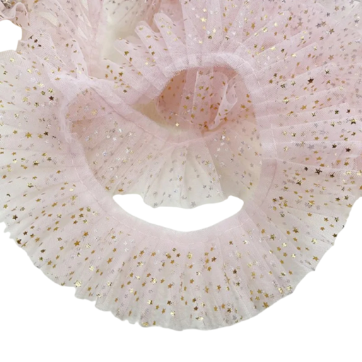 Encaje de malla plisado con estrellas 10 cm x 91 cm Cinta de encaje decorativa de malla para coser adornos de prendas de vestir, disfraces