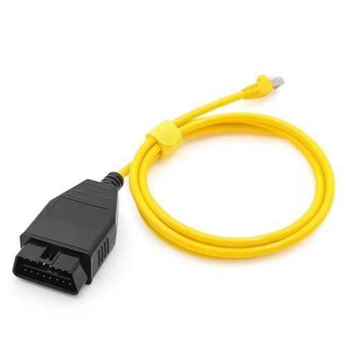 ENET ESYS diagnosztikai és kódoló kábel OBD2 RJ45 ethernethez BMW rejtett programozási vonal árnyékolt sárga