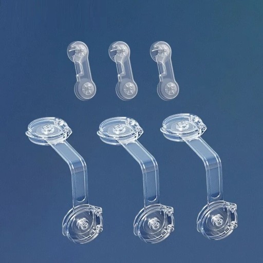 Ensemble combiné de serrures de sécurité pour meubles 3 petites et 3 grandes pièces en version transparente pour enfants et animaux de compagnie