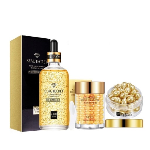 Ensemble cosmétique avec de l'or 24 carats P3274