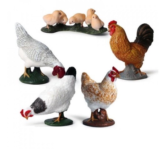 Ensemble d'animaux poules 5 pièces