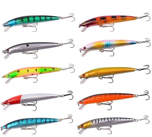 Ensemble d'appâts de pêche 9,5 cm 10 pcs