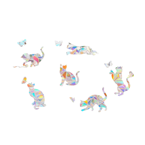 Ensemble d'autocollants arc-en-ciel 29 x 22 cm Motif de chats Autocollants décoratifs en PVC pour murs fenêtres meubles chambre d'enfants création créative