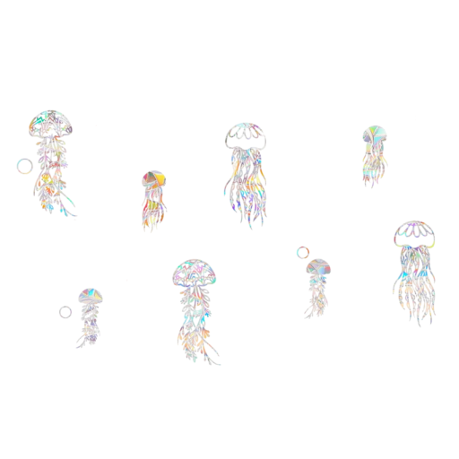 Ensemble d'autocollants arc-en-ciel 40 x 30 cm autocollants décoratifs en PVC avec motif de méduses effet holographique autocollants pour fenêtres et verre