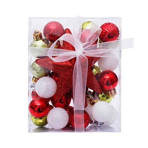 Ensemble d'ornements de Noël avec étoile 30 pcs