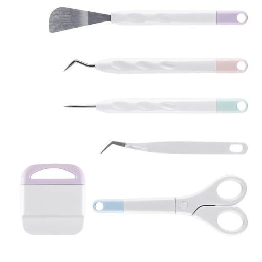 Ensemble d'outils en vinyle pour le scrapbooking 6 pcs spatule ciseaux pince à épiler outil de gravure grattoir outils manuels DIY découpe et création en relief
